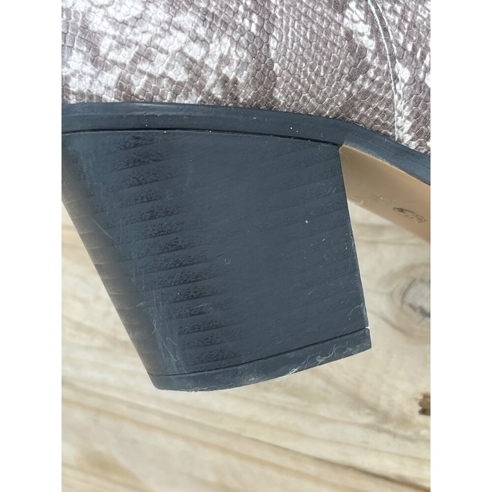 Truffle collection Snake Print Knee-High Block Heel Boots With Side Zipper Sz 6 - Picture 10 of 13